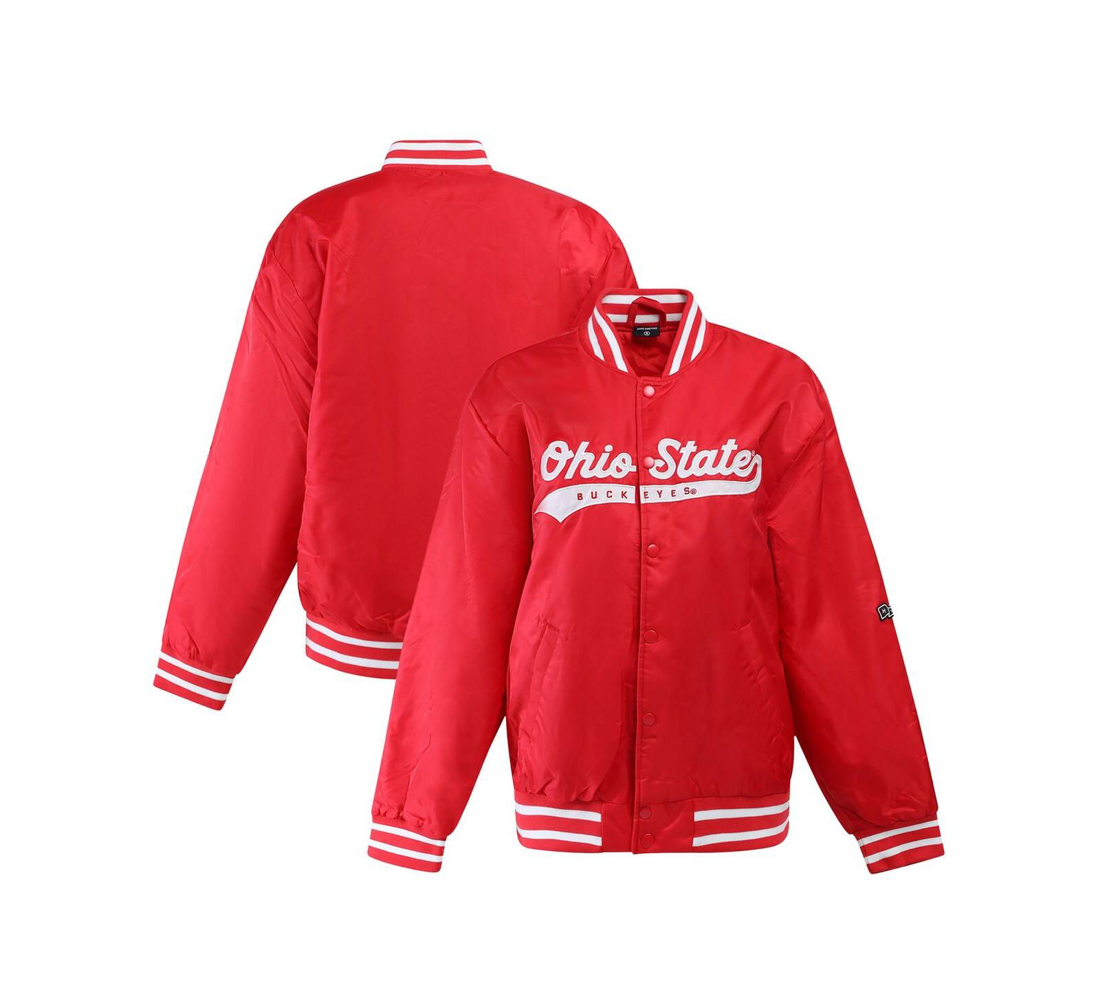 Женская куртка Hype And Vice Scarlet Ohio State Buckeyes A-Game Varsity Full-Snap