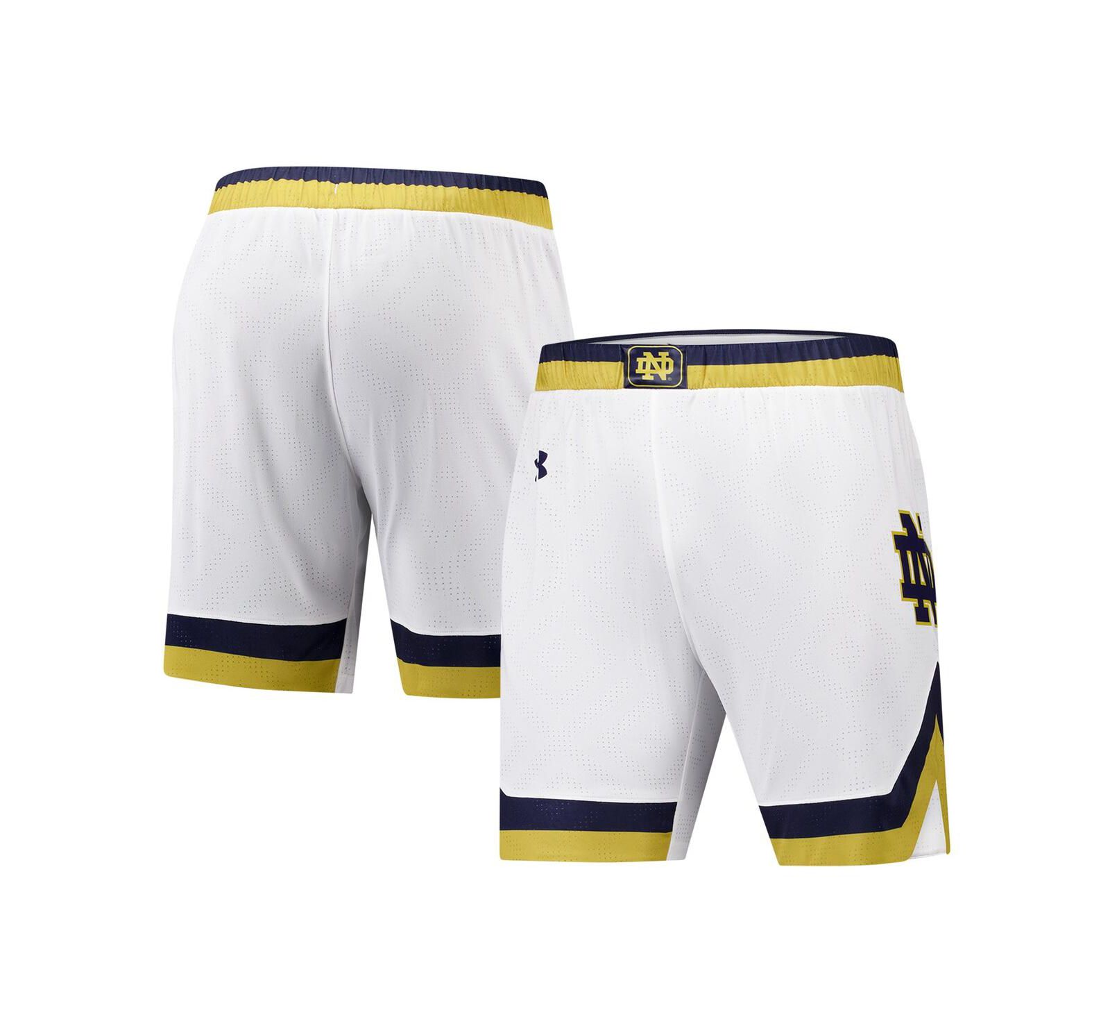 Under Armour Men's White Notre Dame Fighting Irish Replica Basketball Shorts