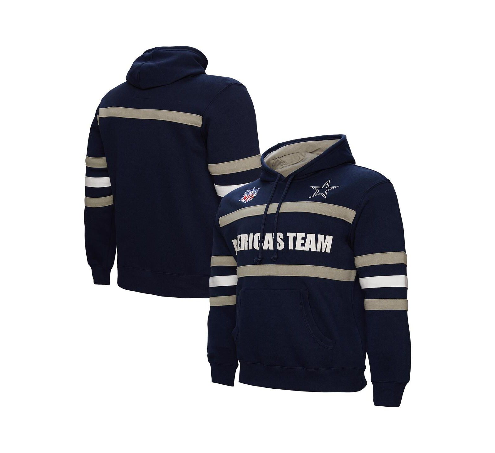 Mitchell & Ness Men's Navy Dallas Cowboys America's Team Head Coach Pullover Hoodie