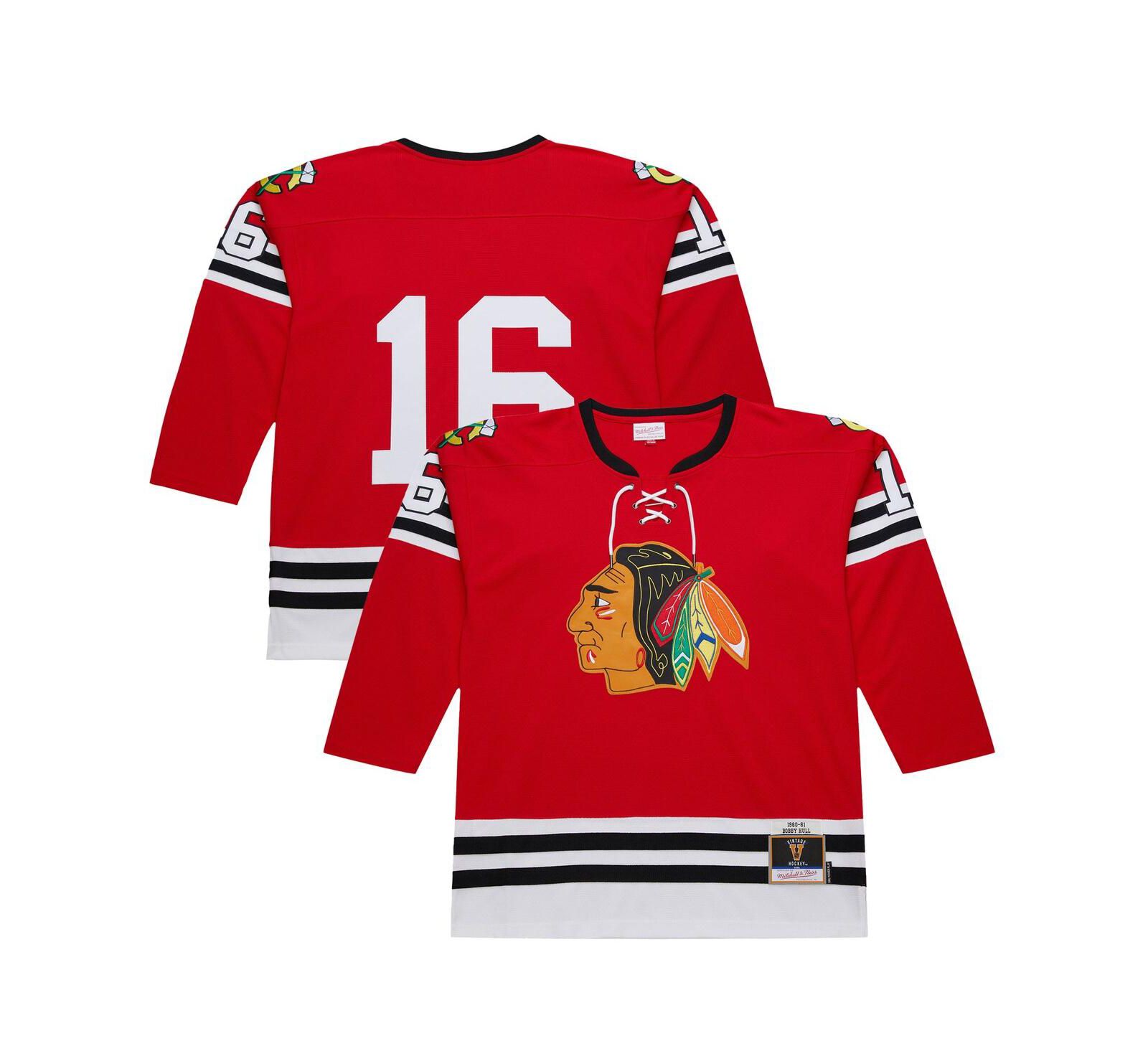 Mitchell & Ness Men's Scarlet Bobby Hull Chicago Blackhawks 1960-61 Power Play Jersey