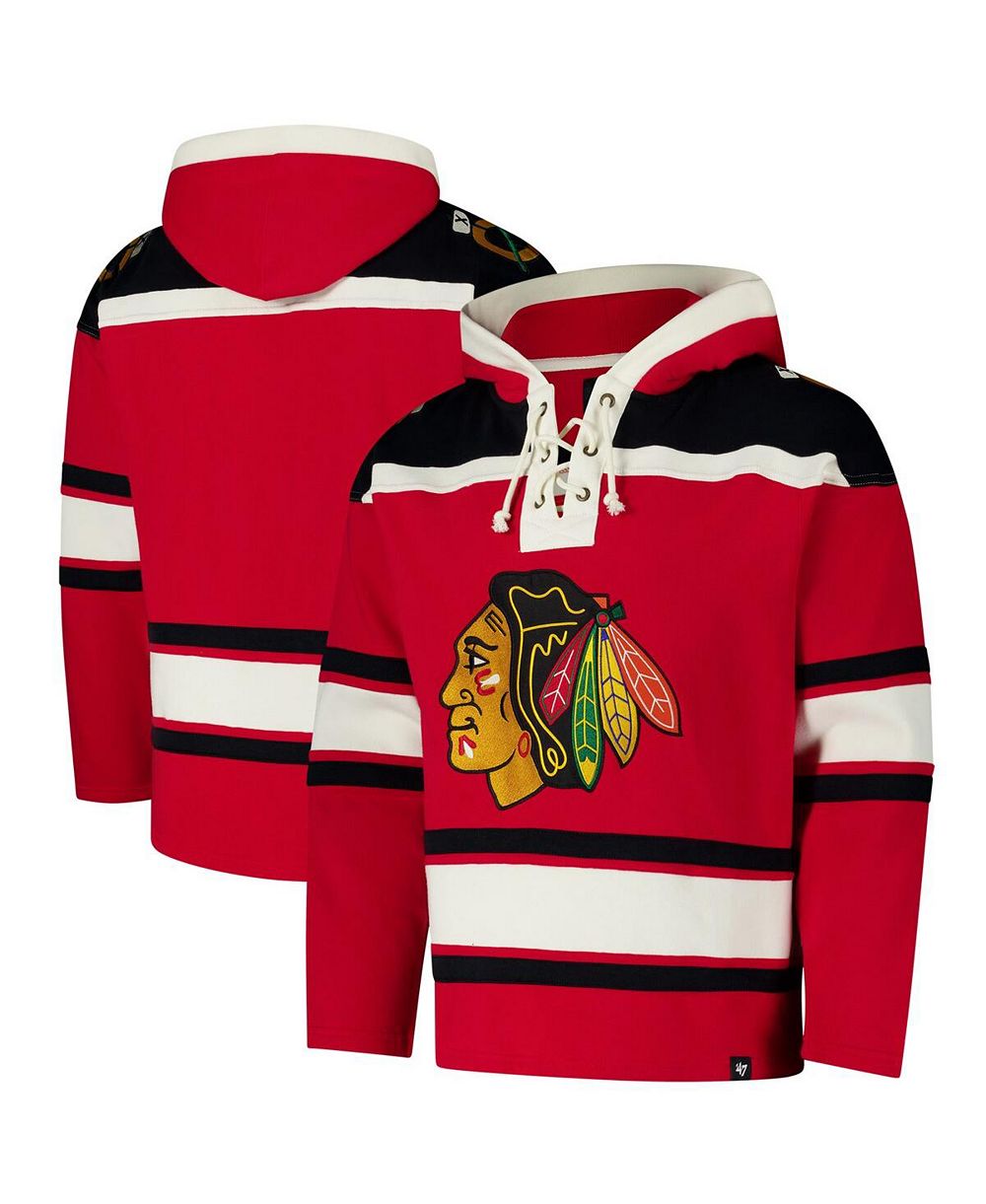 Мужское худи '47 Brand Red Chicago Blackhawks Superior Lacer Pullover