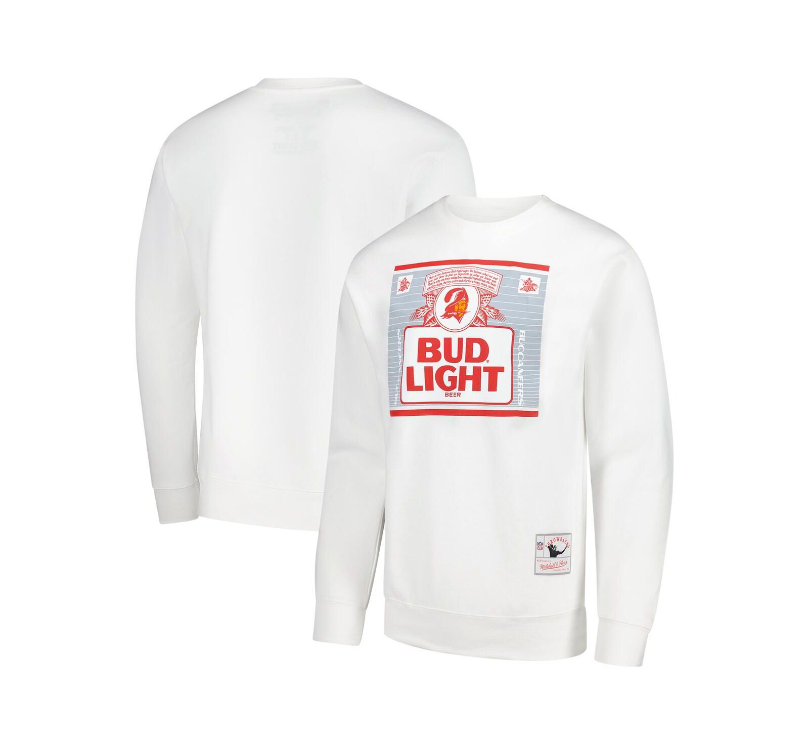 Mitchell & Ness x Bud Light Men's White Tampa Bay Buccaneers The Crest Pullover Sweatshirt