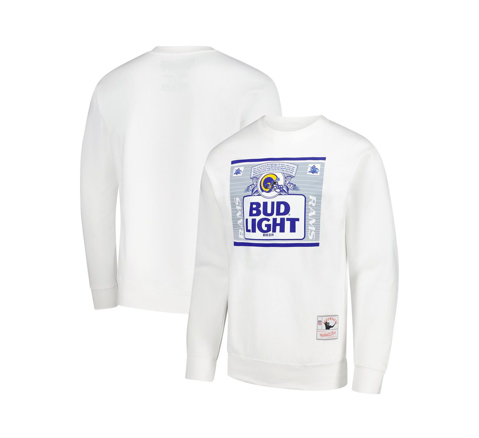 Мужское свитшот Mitchell & Ness x Bud Light White Los Angeles Rams The Crest