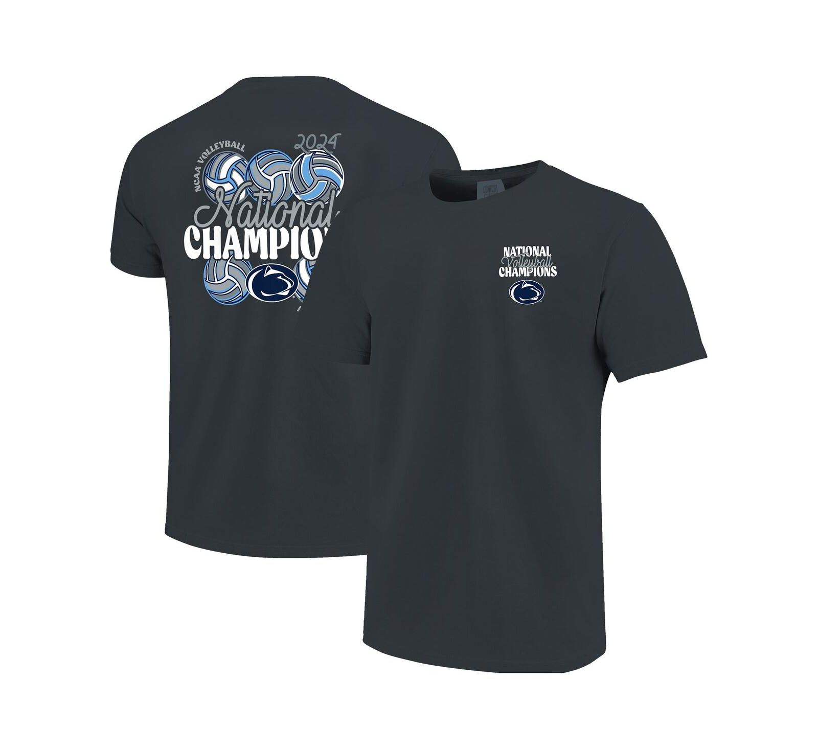 Мужская футболка Image One Denim Penn State Nittany Lions 2024 NCAA Women's Volleyball National Champions Stacked Comfort Colors