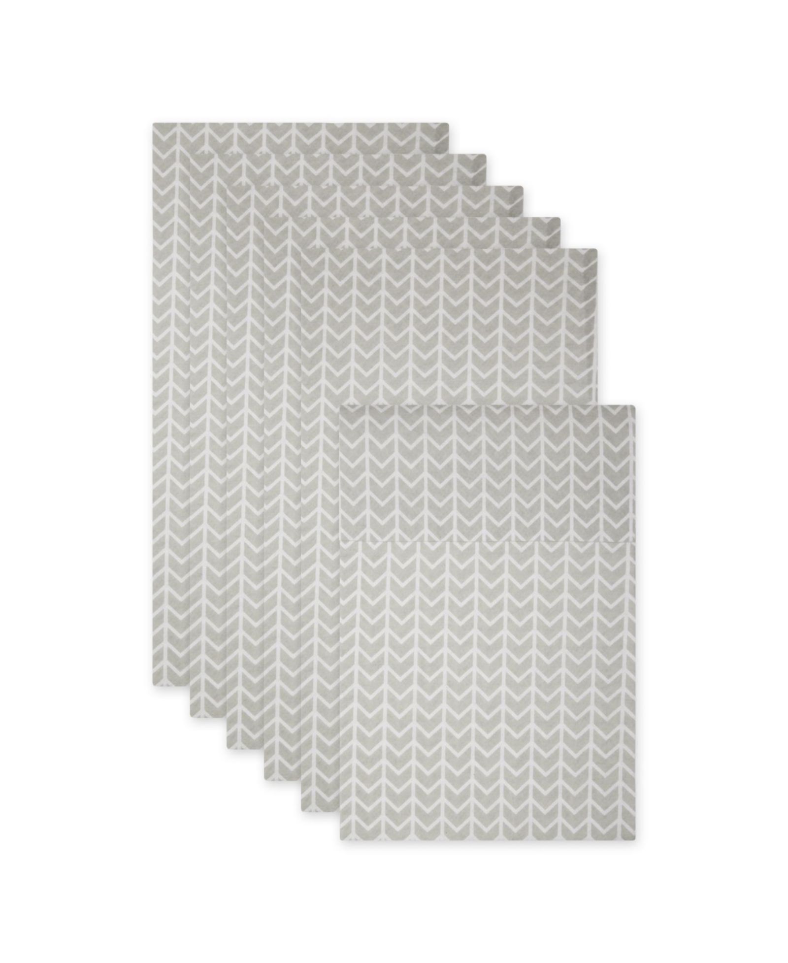 Design Imports Herringbone Print Fridge Liner 6 Pack Set, 24" x 12"