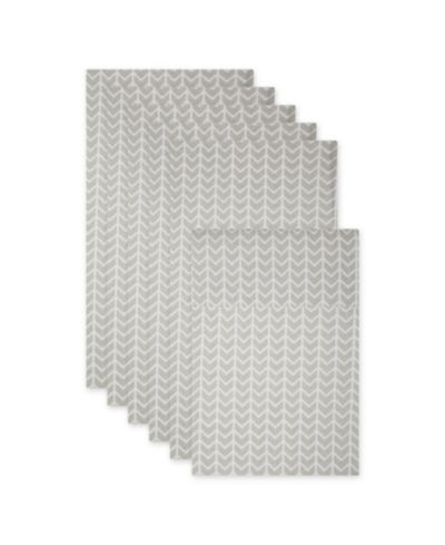 Design Imports Herringbone Print Fridge Liner 6 Pack Set, 24" x 12"