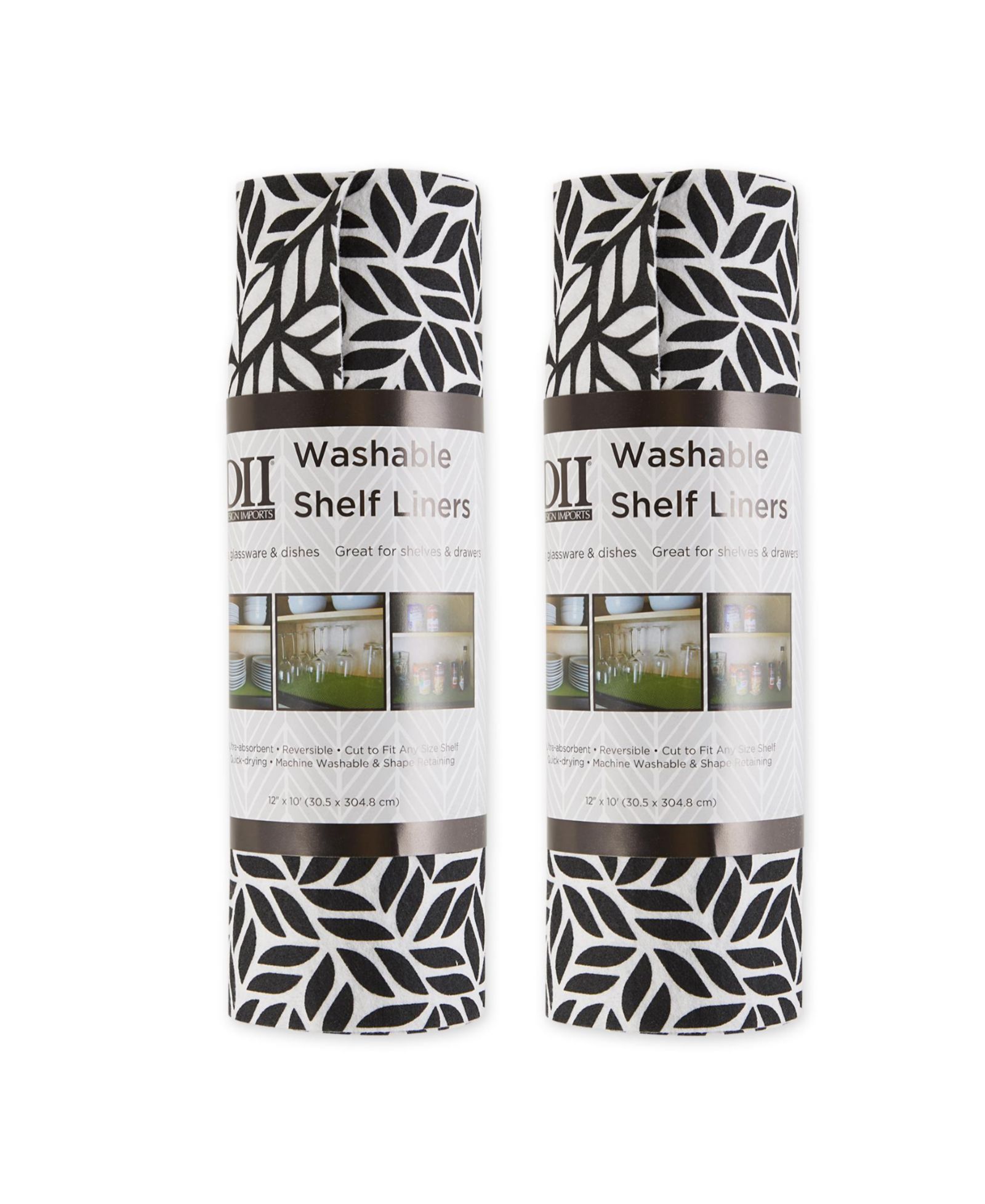 Набор подкладок для полок Design Imports Leaf 2 Pack, 12" x 120"