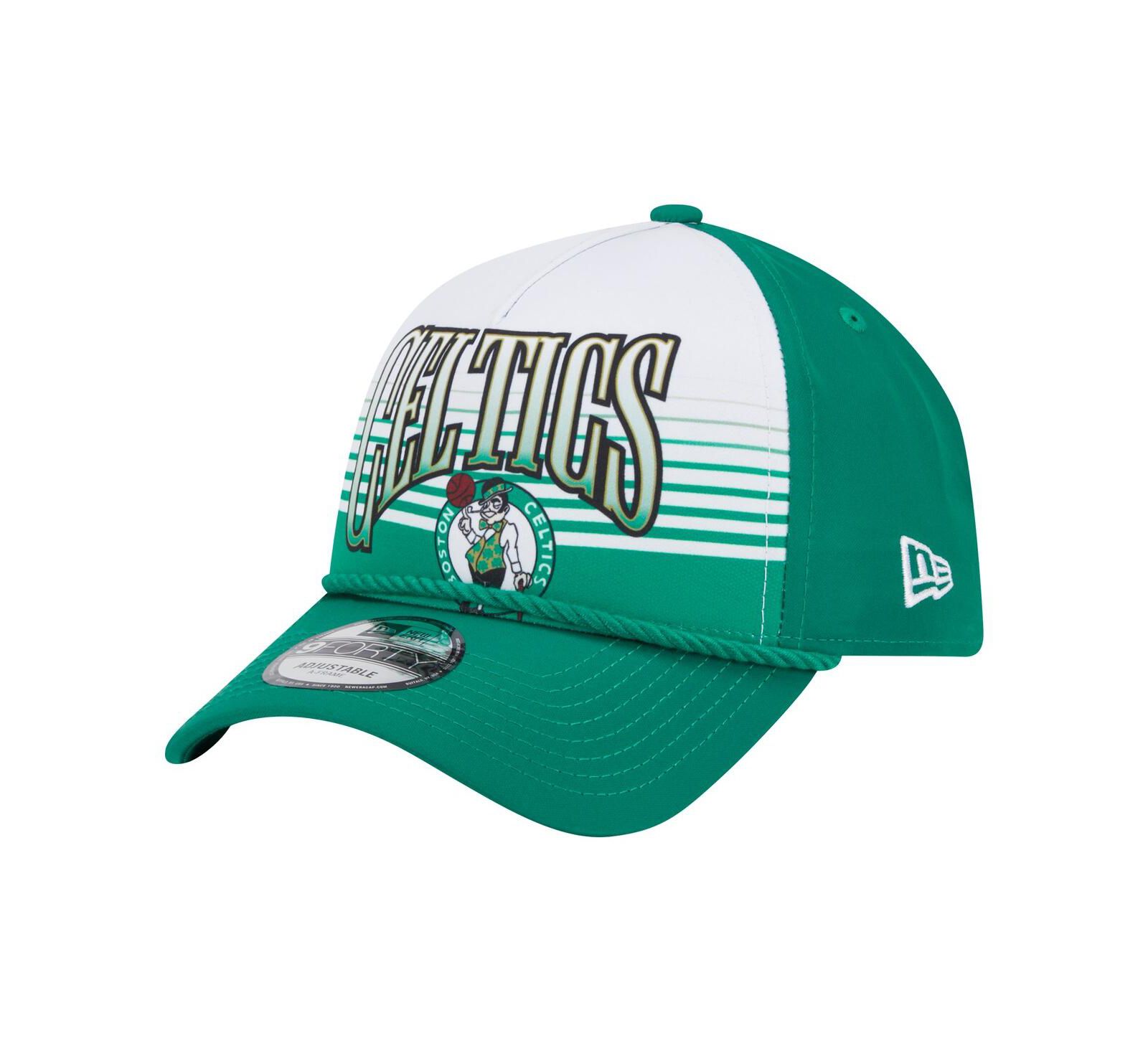New Era Men's Kelly Green Boston Celtics Throwback Gradient A-Frame 9FORTY Adjustable Hat