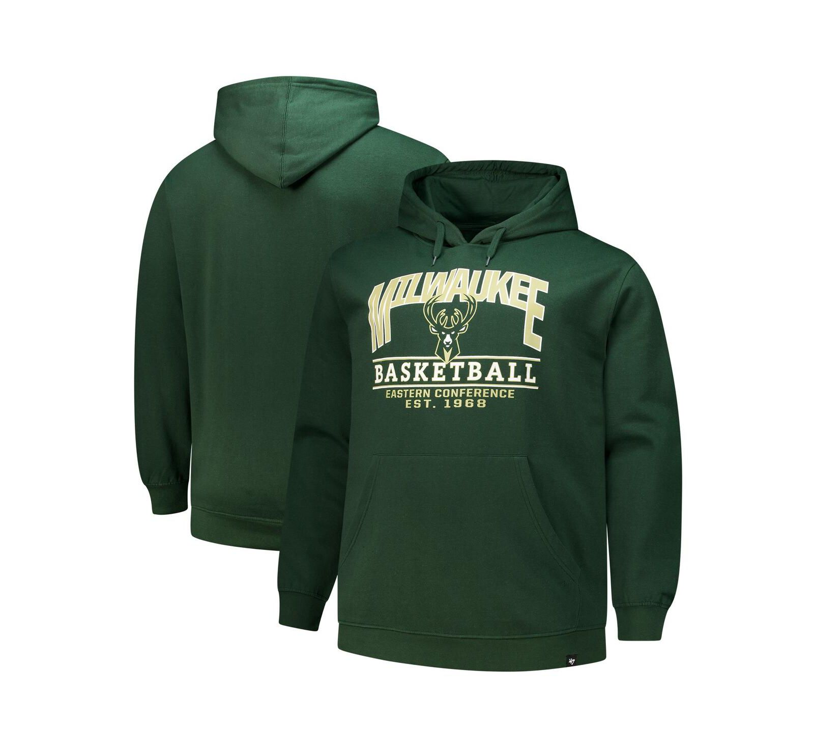Мужское худи '47 Brand Milwaukee Bucks Good Call Headline Pullover темно-зеленого цвета