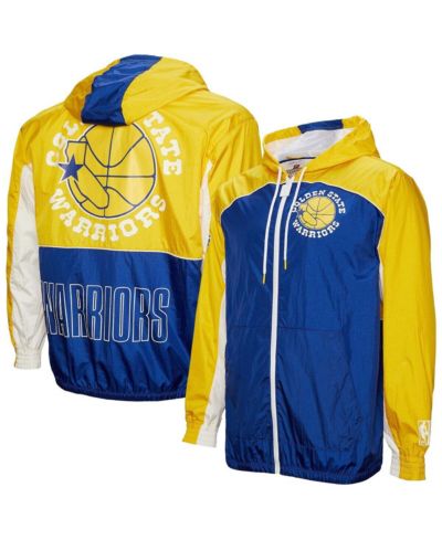 Ветровка Mitchell & Ness Men's Royal/Yellow Golden State Warriors Hardwood Classics Big Shot Premium Full-Zip