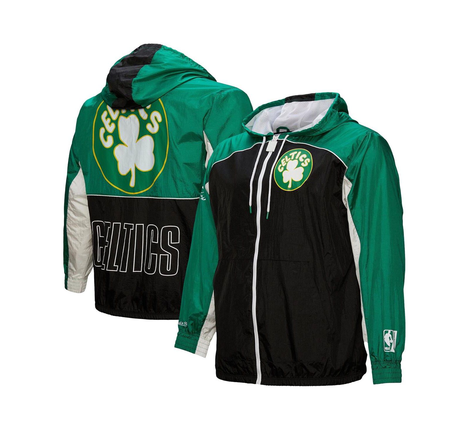 Мужская ветровка Mitchell & Ness Black Boston Celtics Hardwood Classics Big Shot Premium Full-Zip