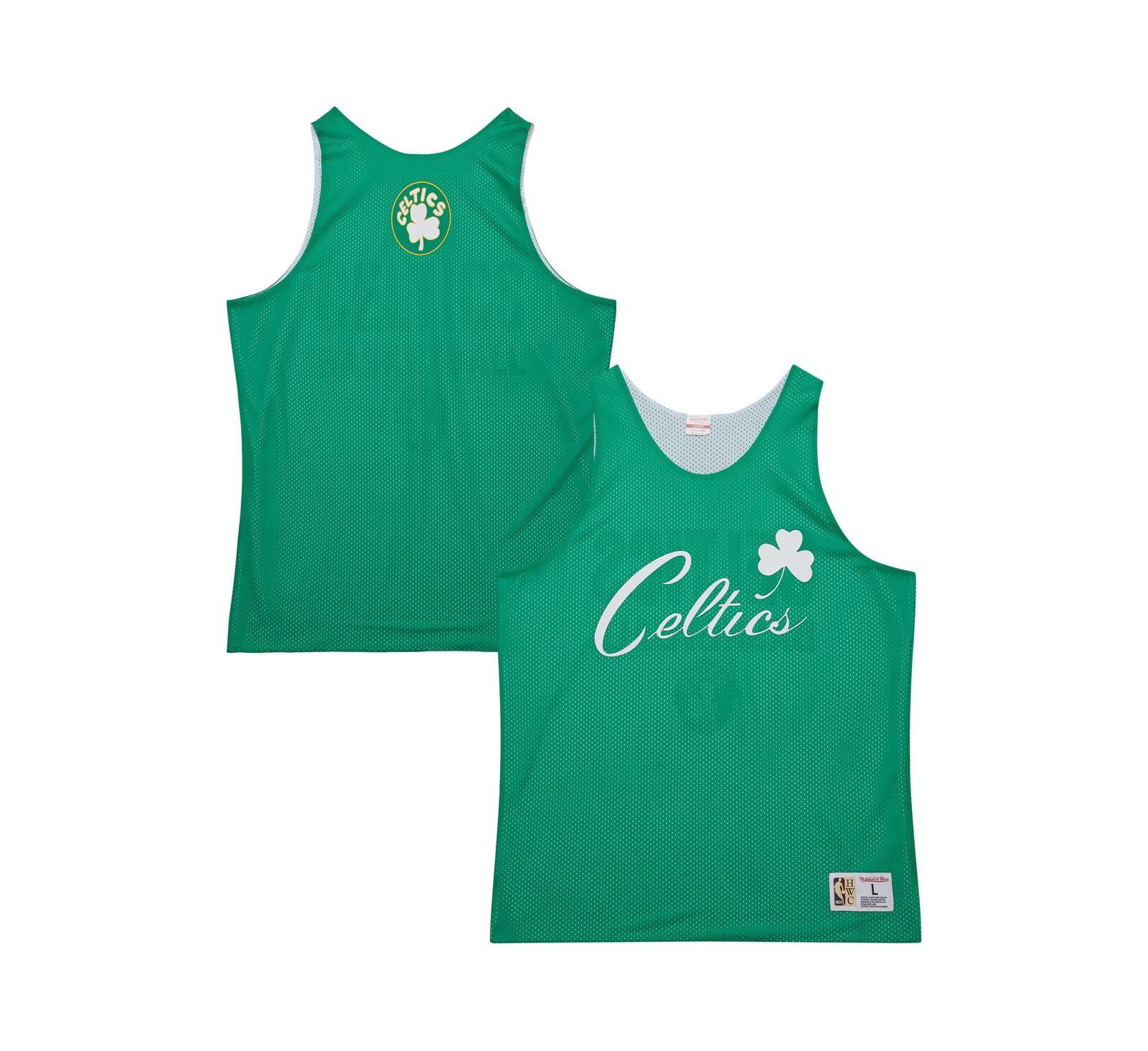 Mitchell & Ness Men's Kelly Green Boston Celtics Hardwood Classics Reversible Mesh Practice Jersey