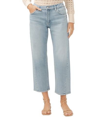 Silver Jeans Co. Women's Mid Rise Relaxed Straight Leg Jeans