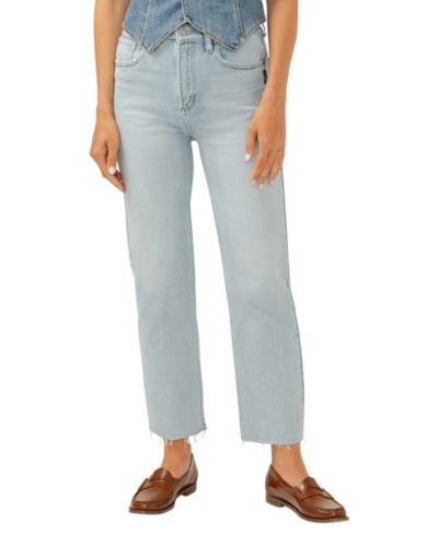 Silver Jeans Co. Женские джинсы с высокой посадкой, прямой крой