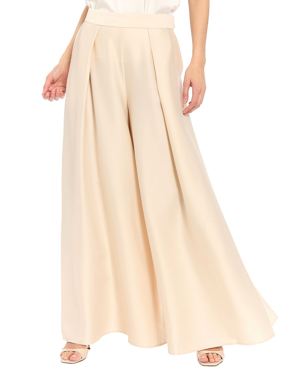 Muse Women's Satin High-Rise Pleated Wide-Leg Pants