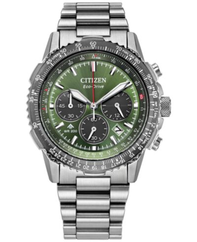 Мужские часы Citizen Promaster Eco Navihawk Chronograph Stainless Steel Bracelet 40mm