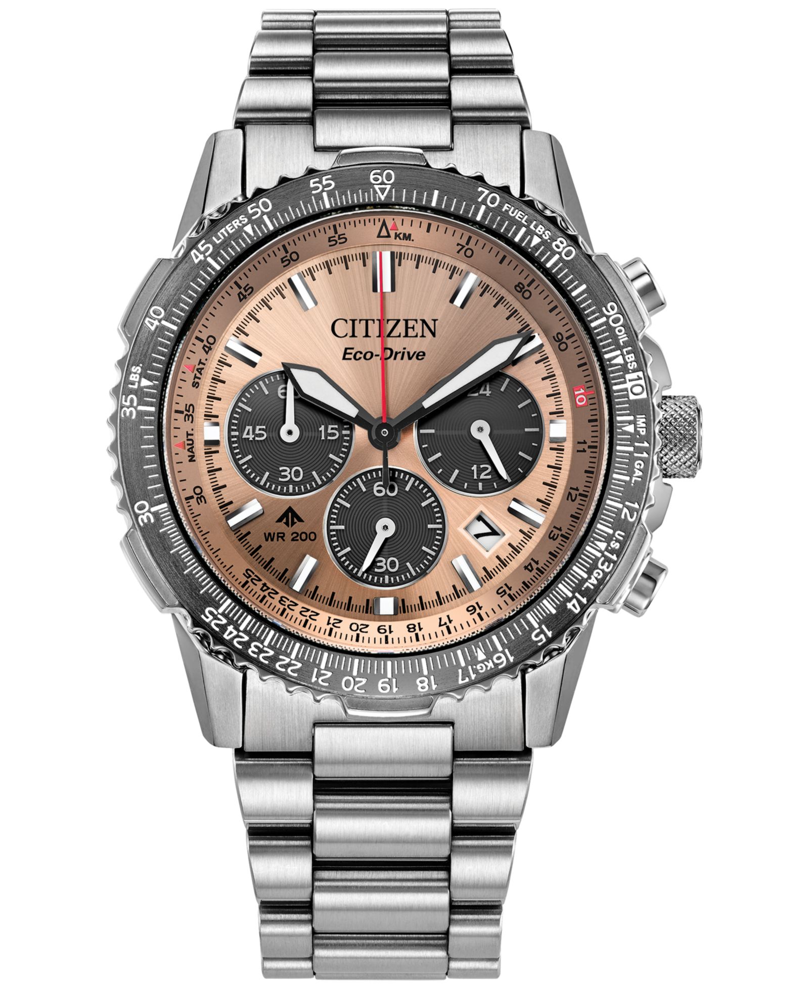 Citizen Мужские часы Promaster Air Navihawk серебристый стальной браслет 40mm