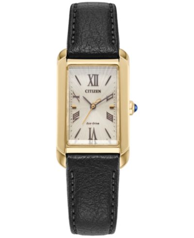 Женские классические часы Citizen Bianca Black Apple Material Strap 32.4mm