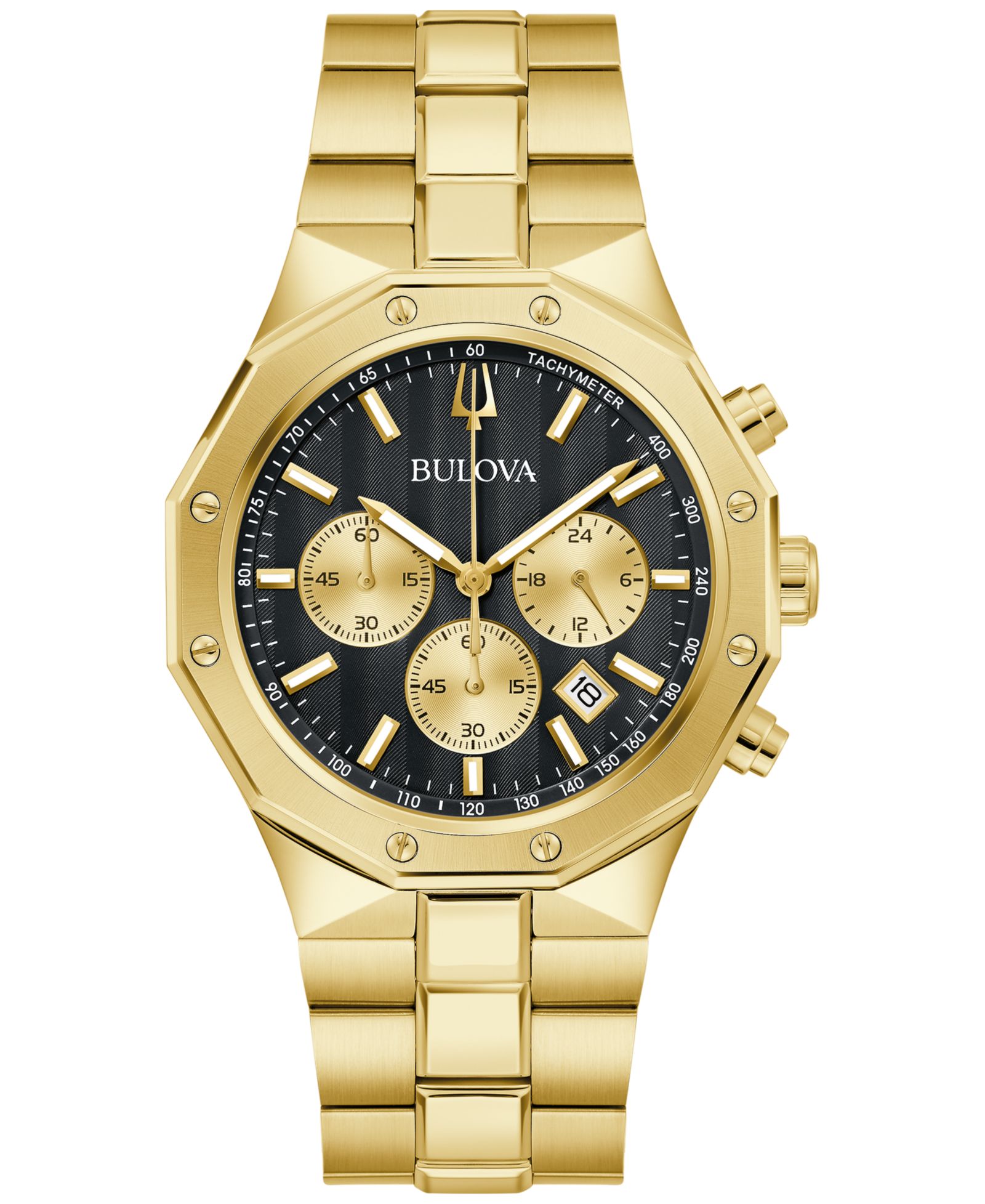 Bulova Мужские часы Prestige Chronograph Gold-Tone Stainless Steel 40mm