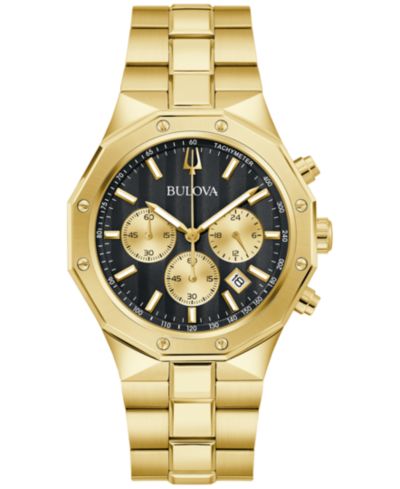 Bulova Мужские часы Prestige Chronograph Gold-Tone Stainless Steel 40mm