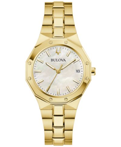 Bulova Women's Prestige Gold-Tone Stainless Steel Bracelet Watch 32mm