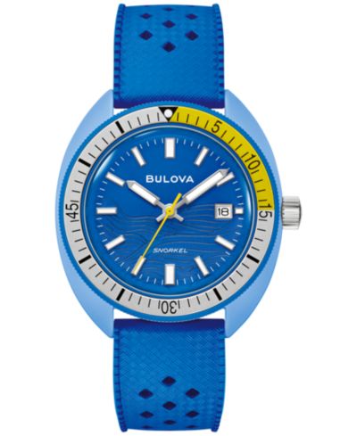 Мужские часы Bulova Snorkel Blue с ремешком из HNBR Rubber 41mm