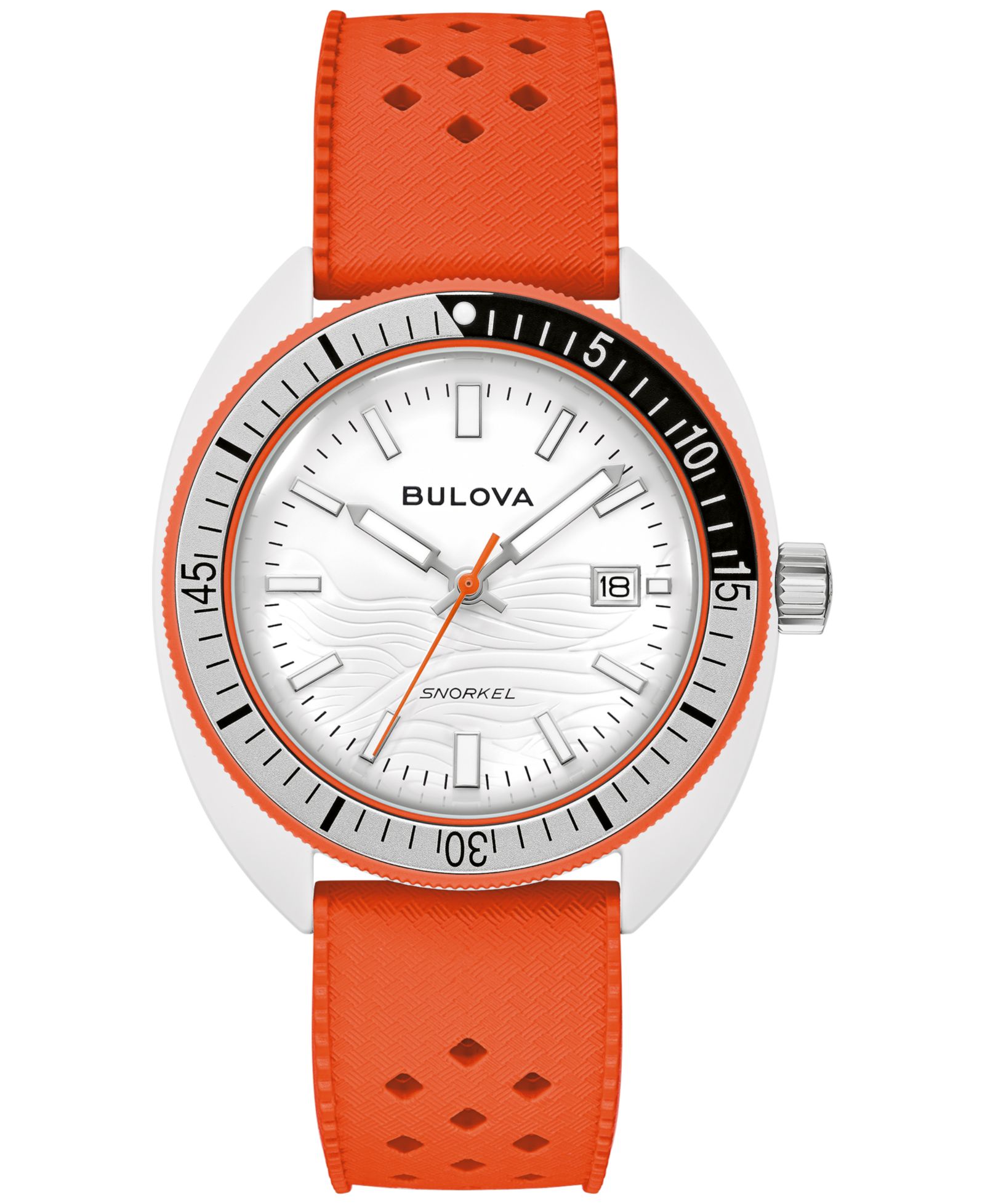 Часы Bulova Men's Snorkel Orange HNBR Rubber Strap 41mm