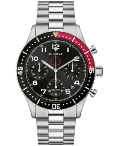 Bulova 150th Anniversary Special Edition Men's Marine Star Heritage Chronograph Stainless Steel Bracelet Watch 43mm