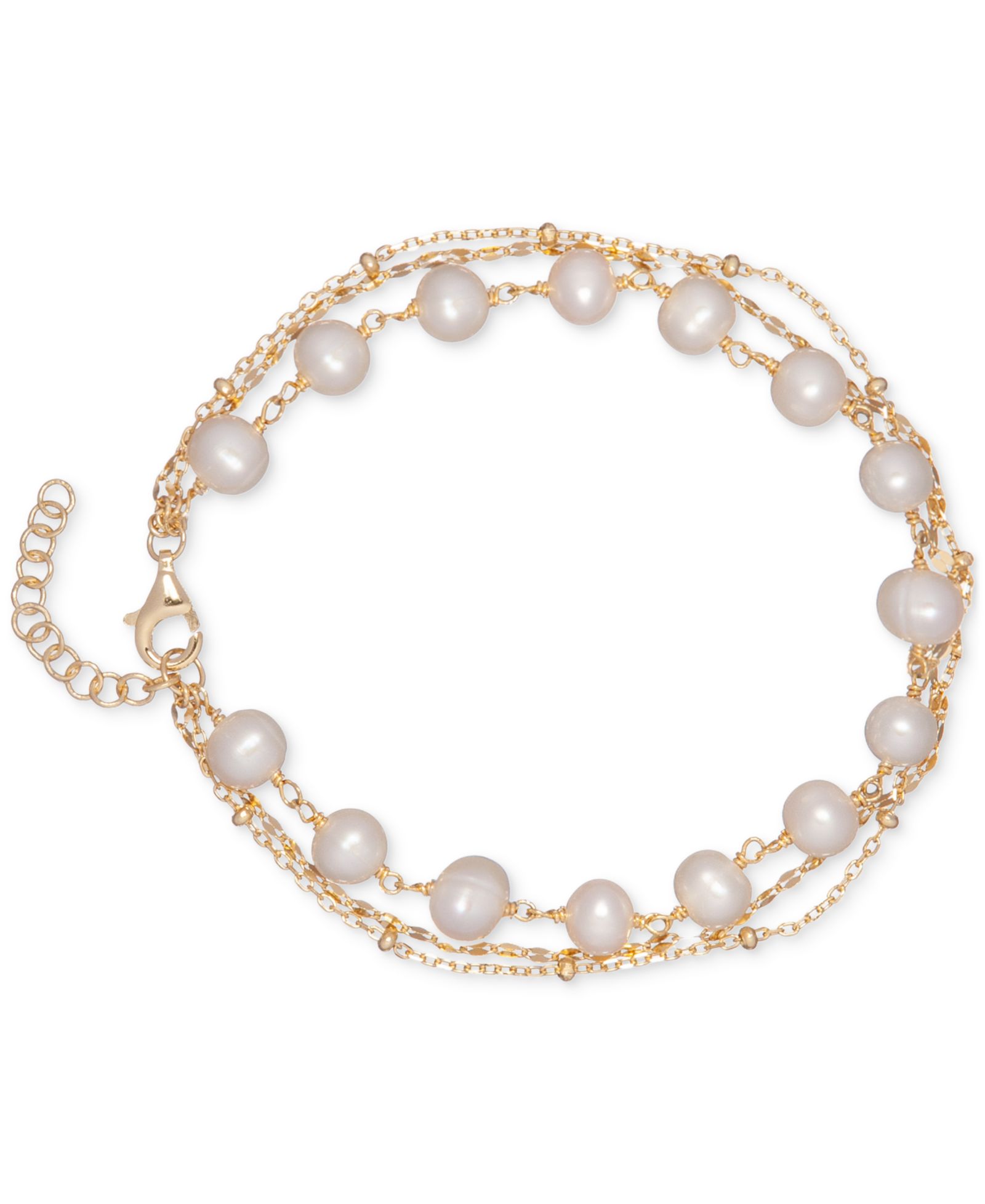 Браслет с жемчугом Freshwater в 18k Gold-Plated Sterling Silver