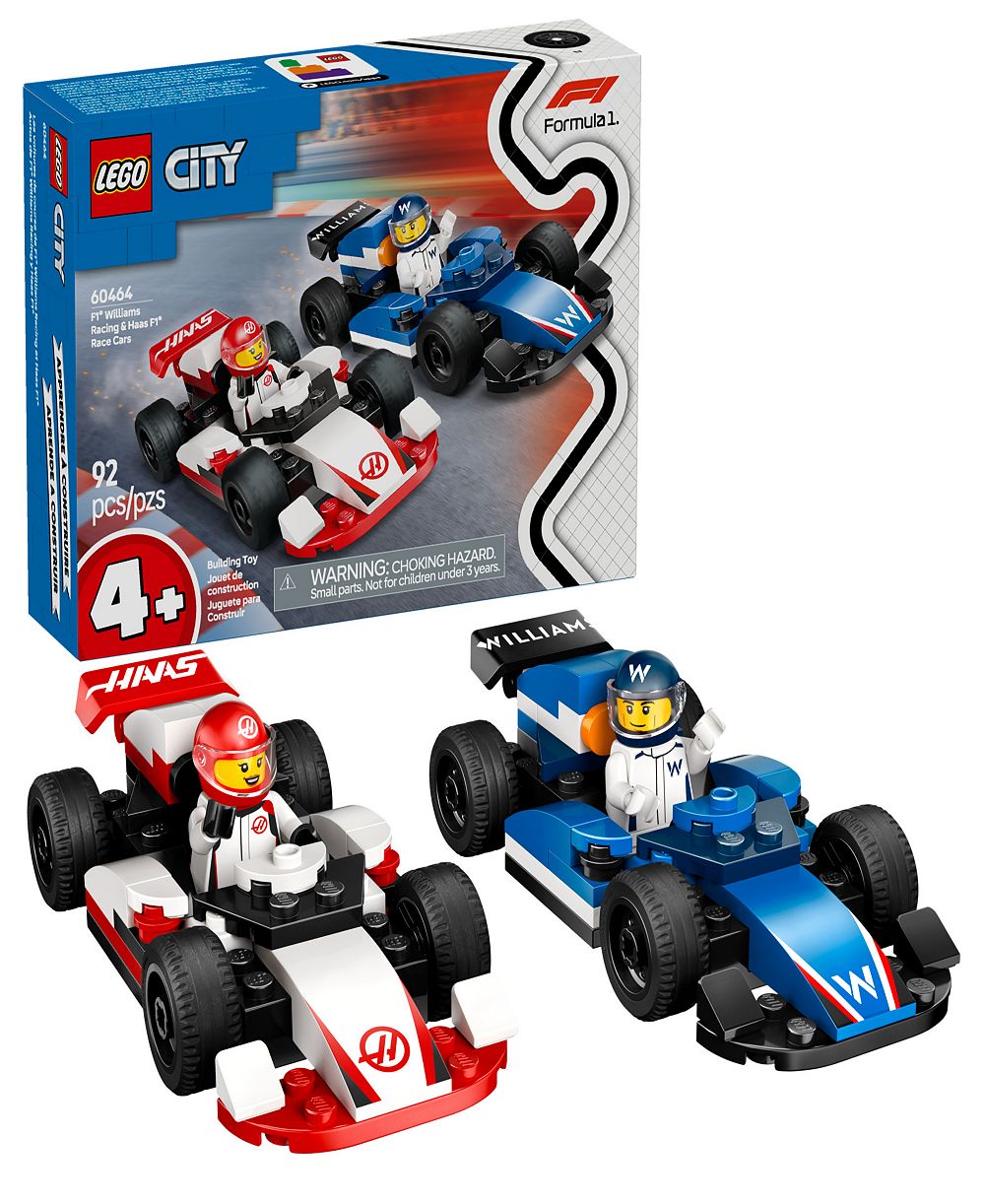 LEGO® City F1 Williams Racing и Haas F1 гоночные автомобили строительный набор 60464, 92 детали