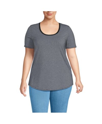 Женский туник Lands' End Plus Size с коротким рукавом и изогнутым краем