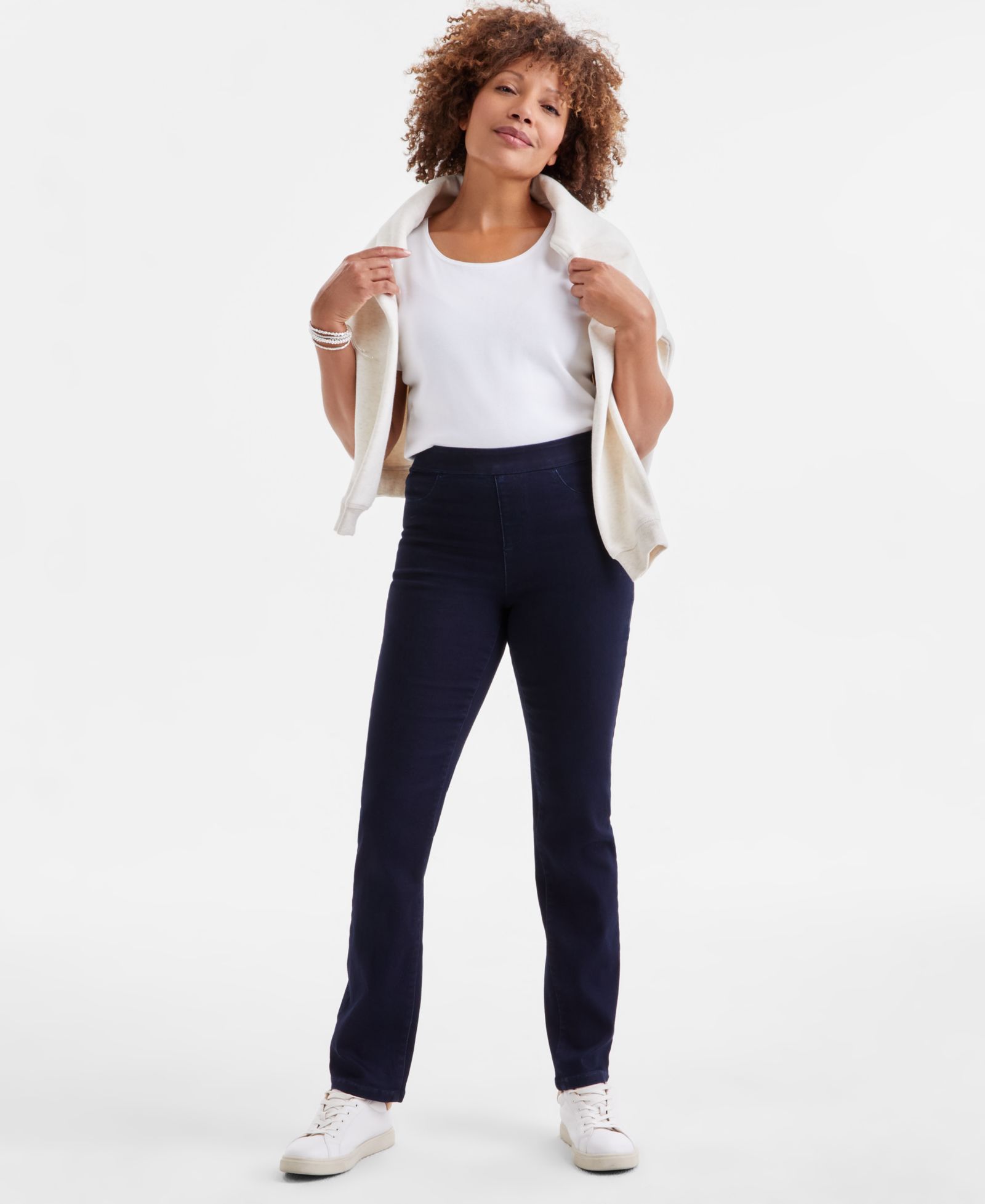 Джинсы Style & Co Petite Mid-Rise Straight-Leg
