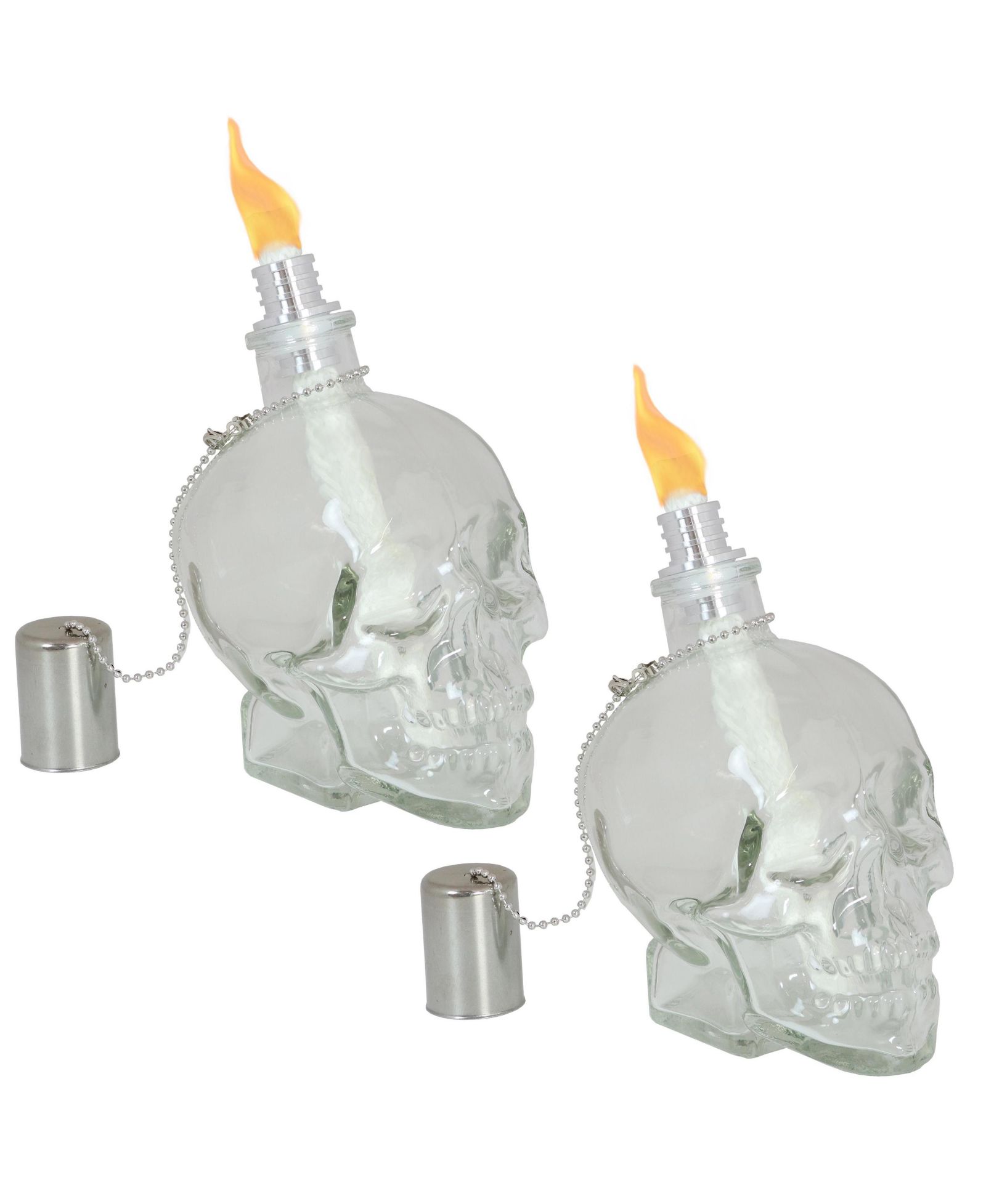 Стеклянные факелы для стола Grinning Skull Glass Tabletop Torches