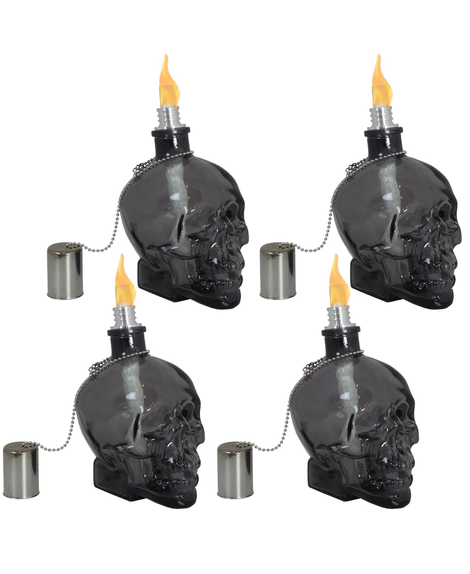 Стеклянные факелы для сада Grinning Skull