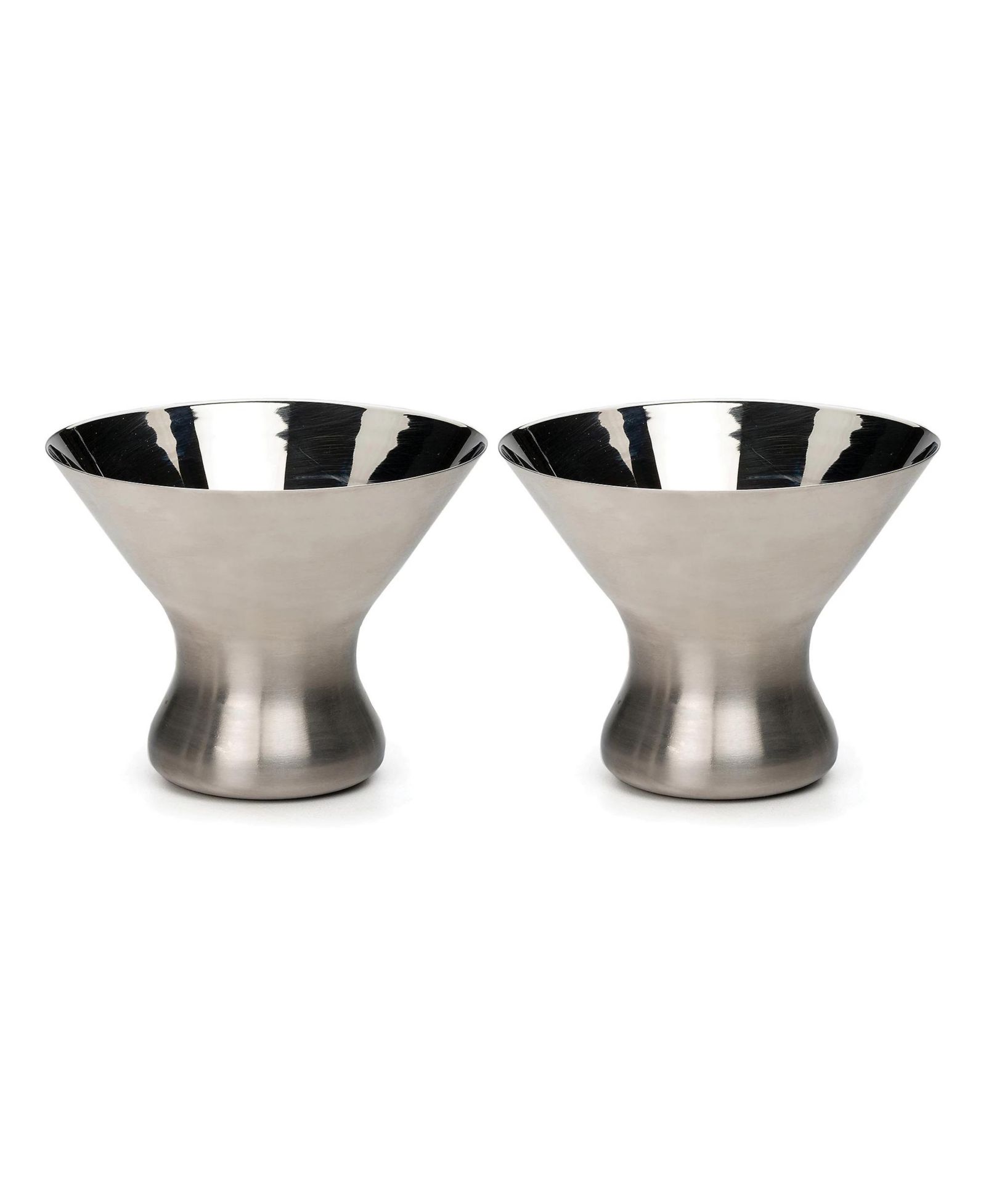 RSVP International бокалы для мартини из нержавеющей стали Stemless, набор из 2 шт.
