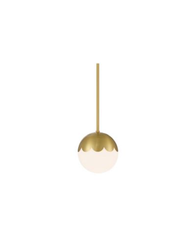 360 Lighting Camila 7" Mid Century Modern Pendant Ceiling Light Fixture Dining Room Over Table Globe Antique Brass Finish Mini