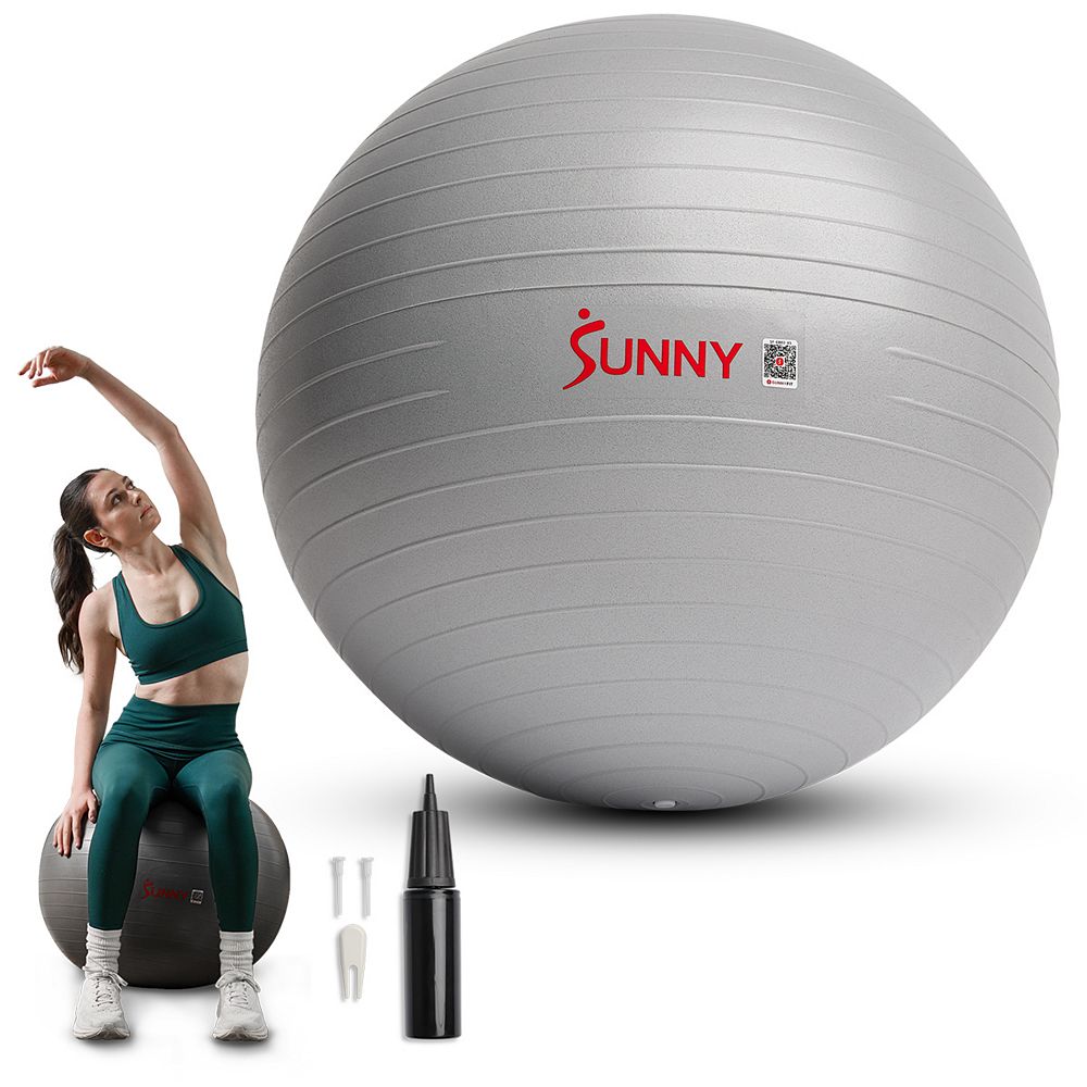 Sunny Health & Fitness Premium Yoga Ball Extra Small 45CM Anti-Burst Exercise Ball with Pump