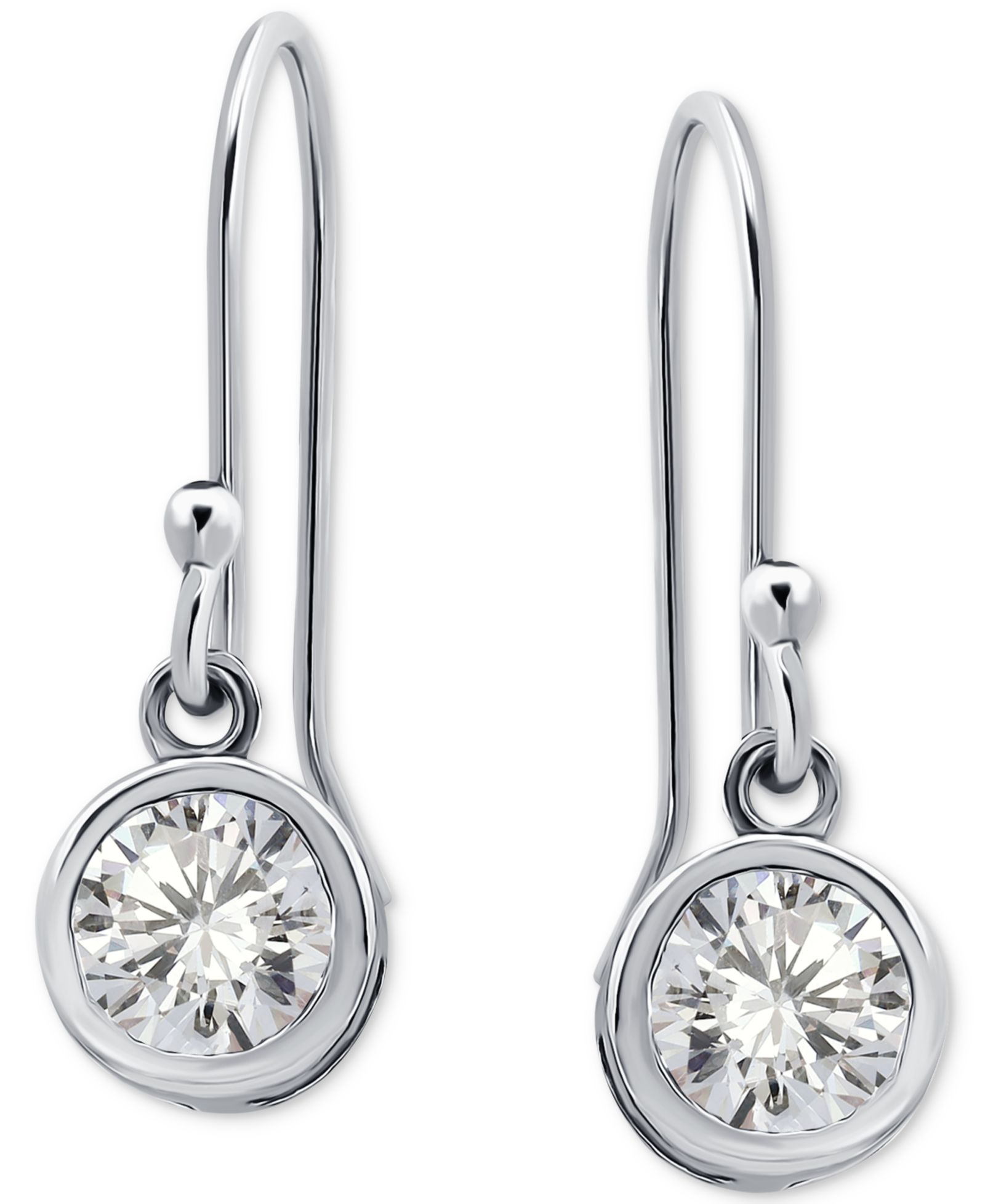 Giani Bernini Cubic Zirconia Bezel Drop Earrings in 18k Gold-Plated Sterling Silver, Created for Macy's