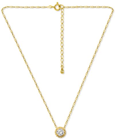 Ожерелье Giani Bernini с кубическим цирконием, 6MM, золото 18KT поверх серебра