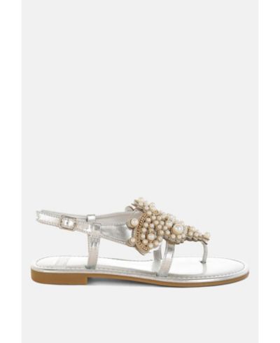 Rag and Co Женские Flats Opazie Metallic Pearl Embellished