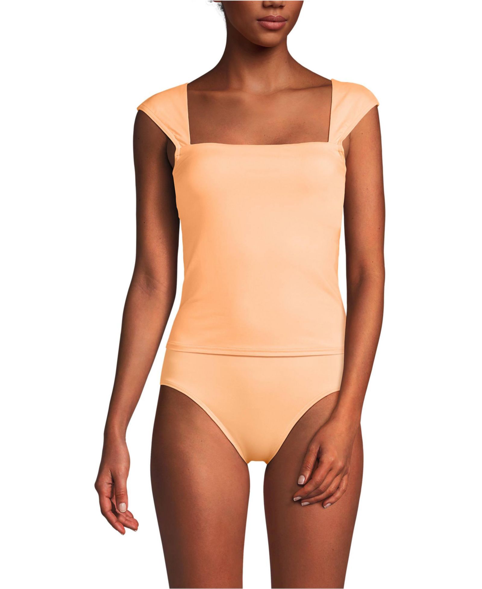 Lands' End Women's Square Neck Underwire Tankini Top