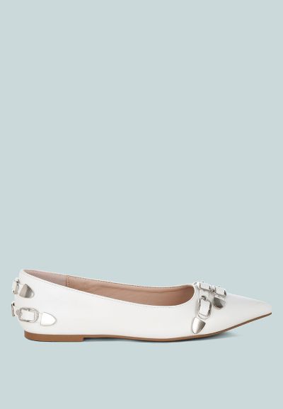 London Rag Womens Golini Belt Buckle Detail Ballerinas