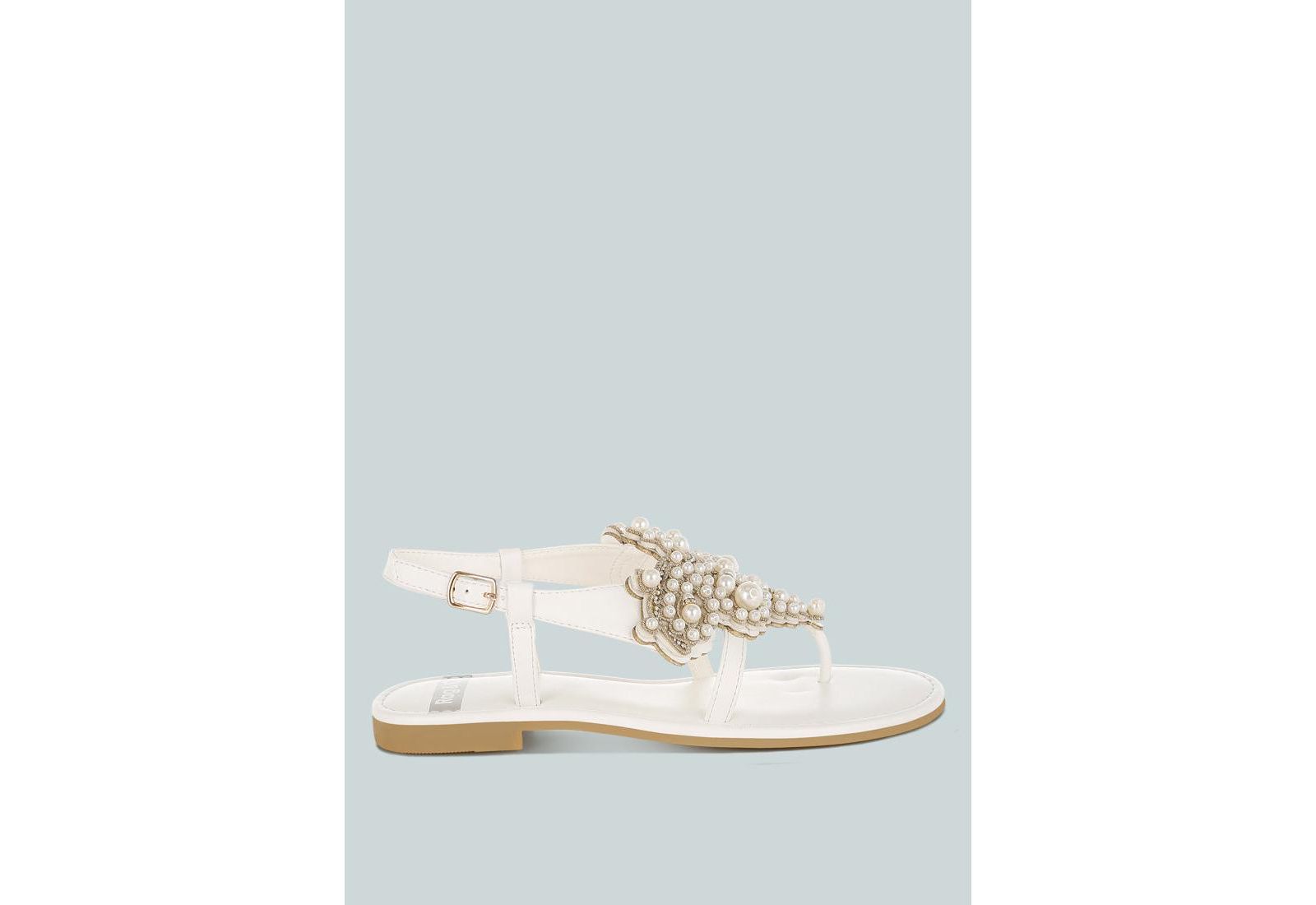Rag and Co Womens Nayasa Pn Buckle Pearls Flats