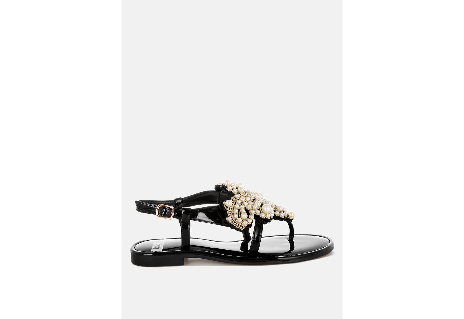 Rag and Co Womens Zalata Pearl Studded Flats