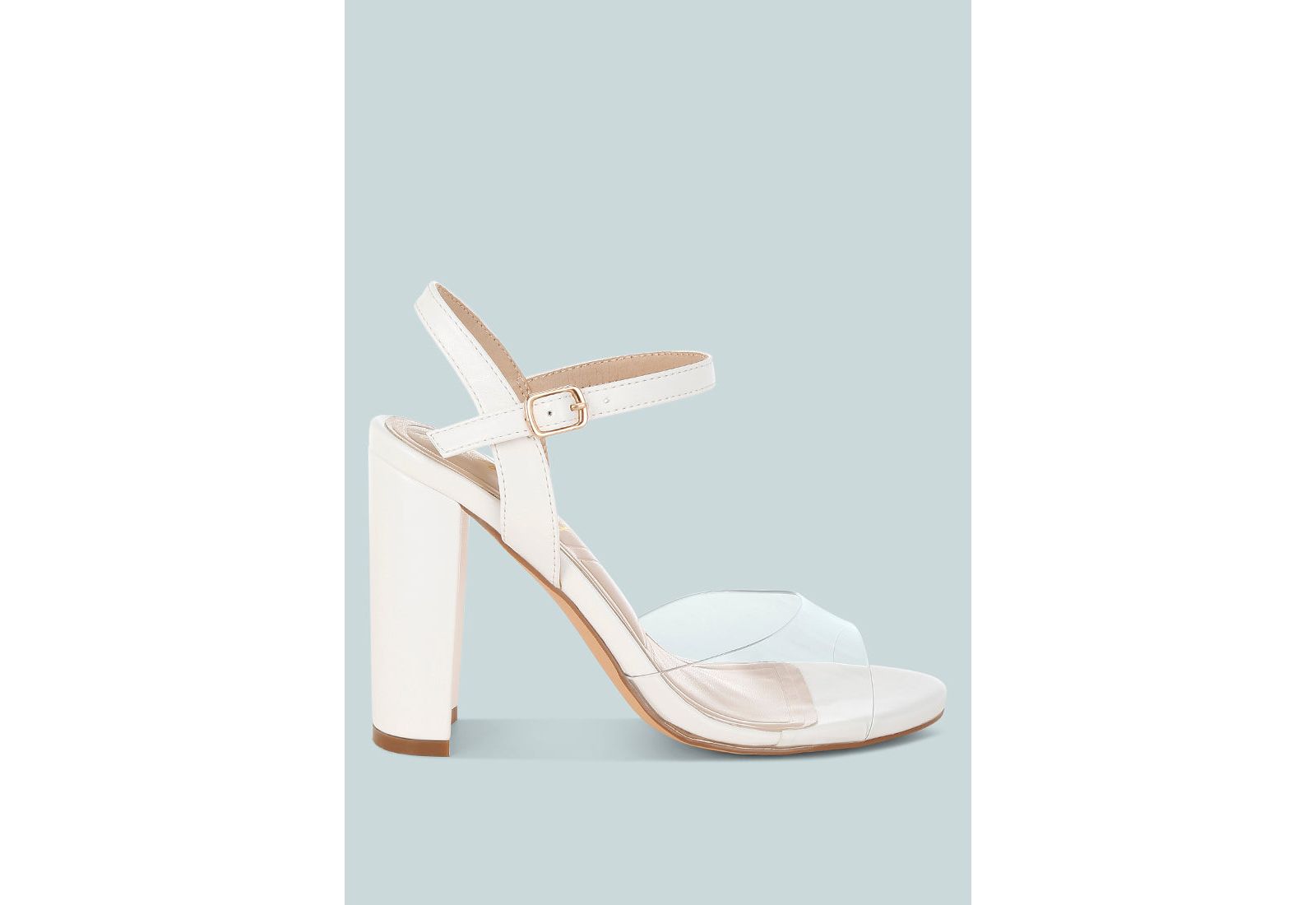 London Rag Women's Perta Clear Strap Block Heel Sandals