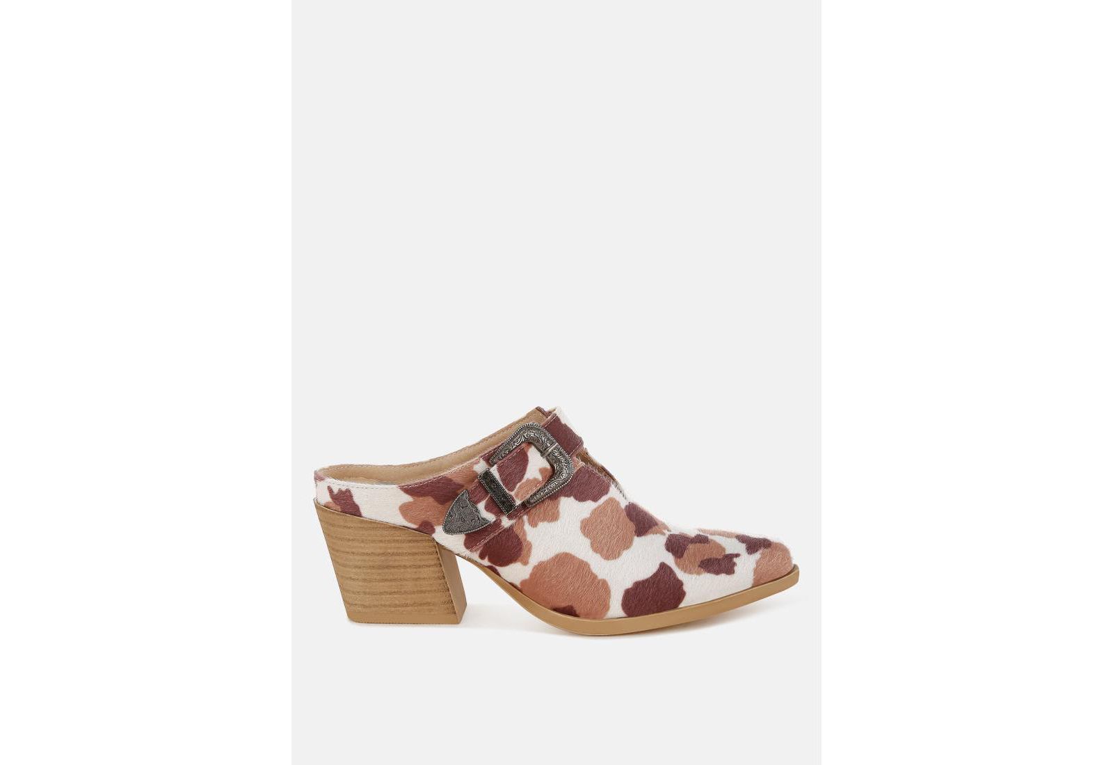 Nometa Faux Suede Buckle Detail Mules