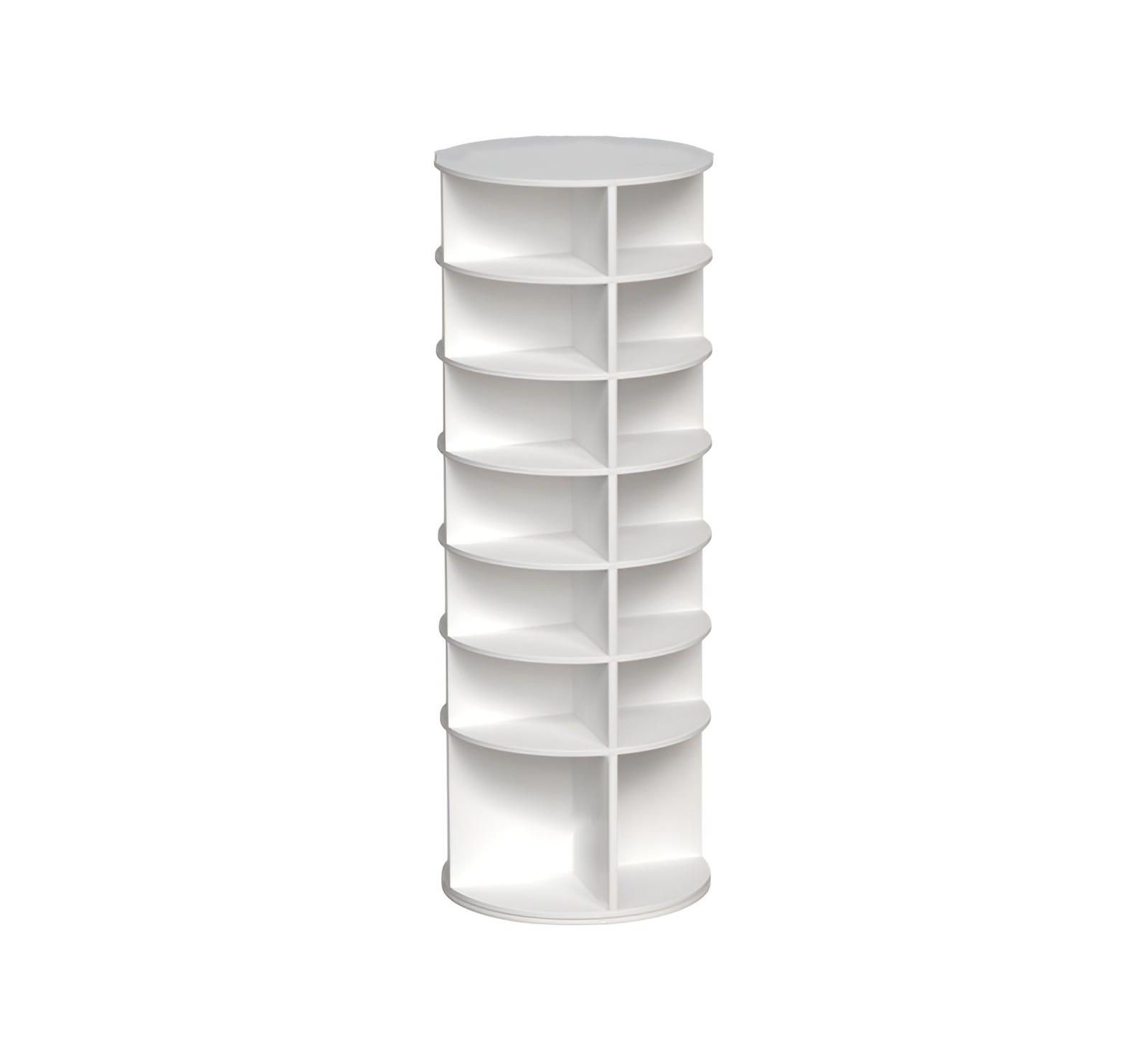 Slickblue Revolving Shoe Organizer Tower - Compact Rotating Rack for Shoes, Heels & Accessories