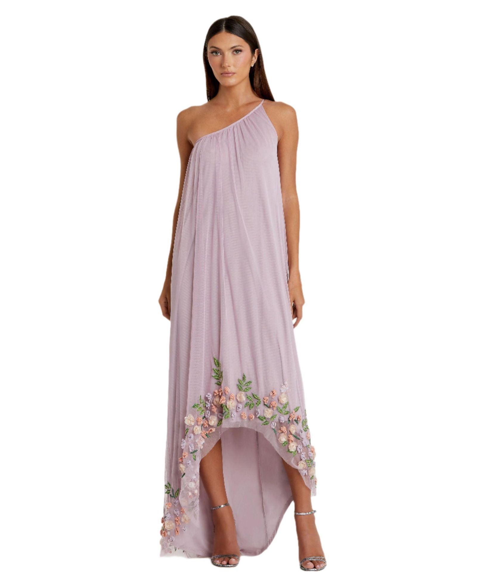 Женское вечернее платье Mac Duggal One Shoulder Trapeze Embellished High Low