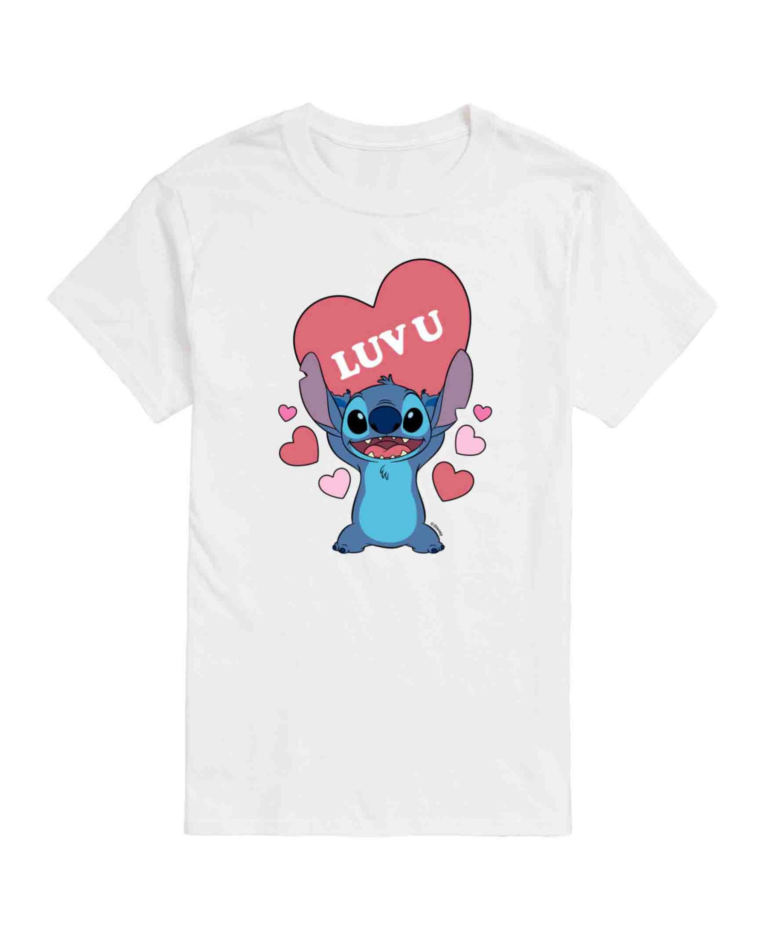 AIRWAVES Men's Lilo Stitch Valentine's Day Short Sleeve T-Shirt