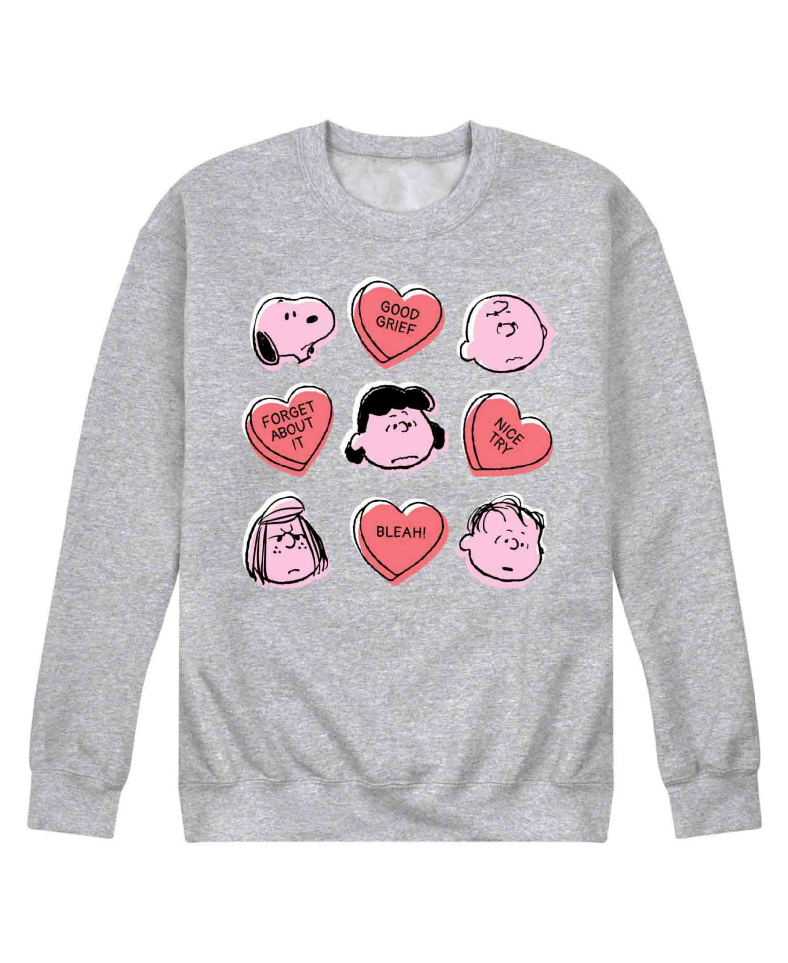 Мужская флисовая футболка AIRWAVES Peanuts Candy Hearts с длинным рукавом